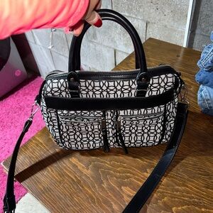 Stylish Black and White Patterned Handbag